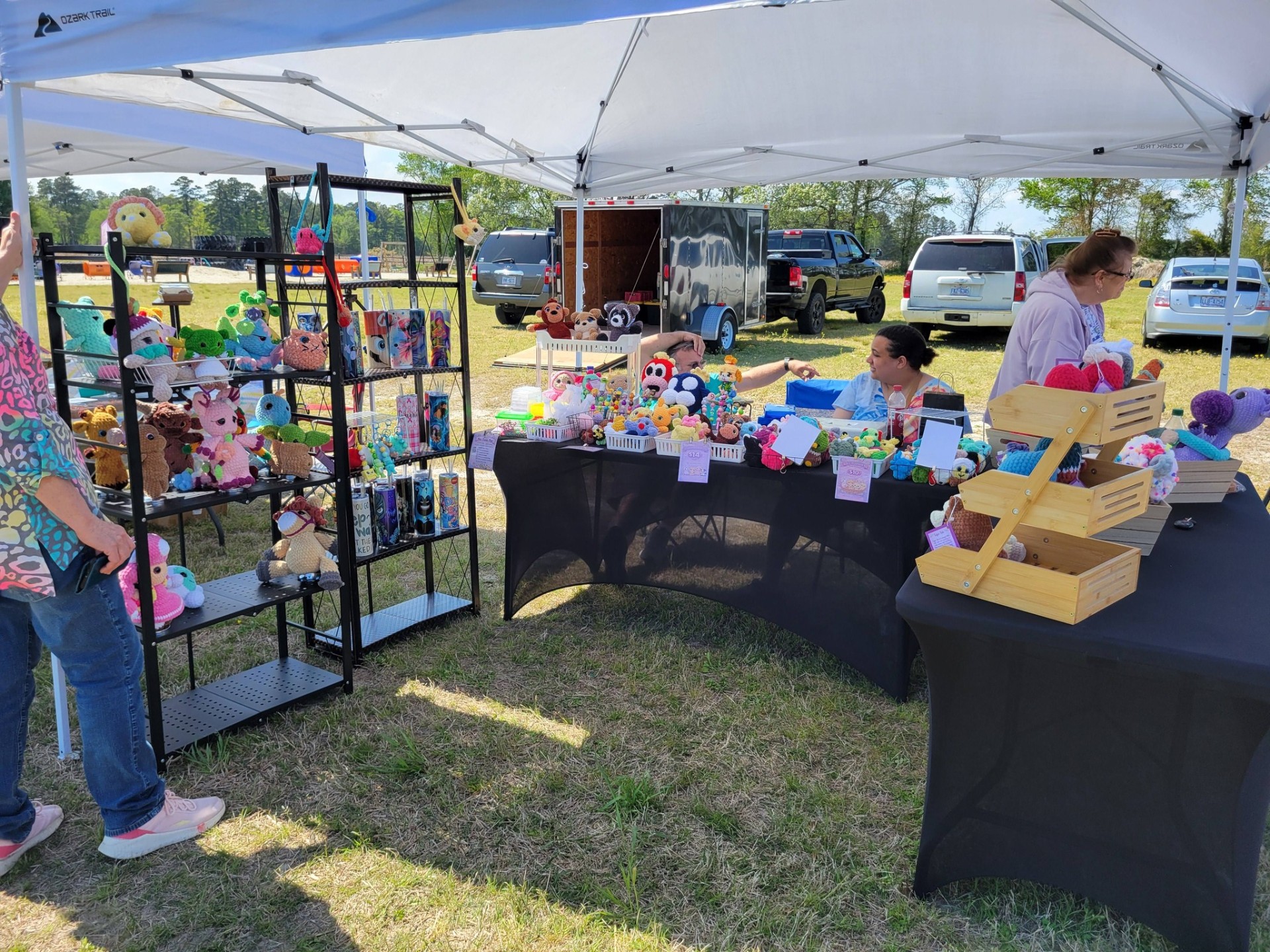 Crochet plushie booth at Chubby's vendor market