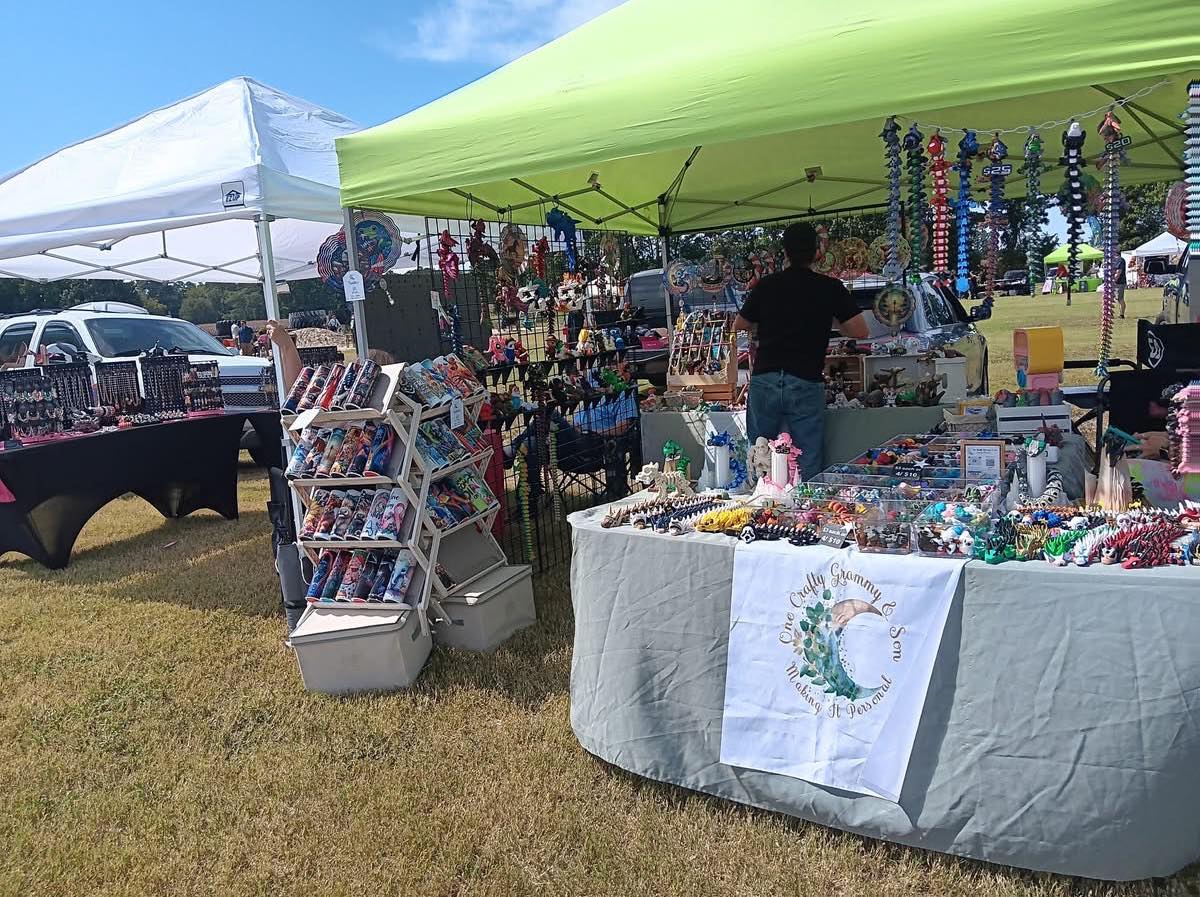 One Crafty Grammy & Son handmade goods booth